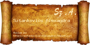 Sztankovics Alexandra névjegykártya